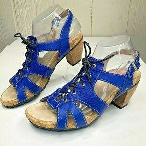 WOLKY Blue Leather Lace-up Sandals EUR 41 10-10.5